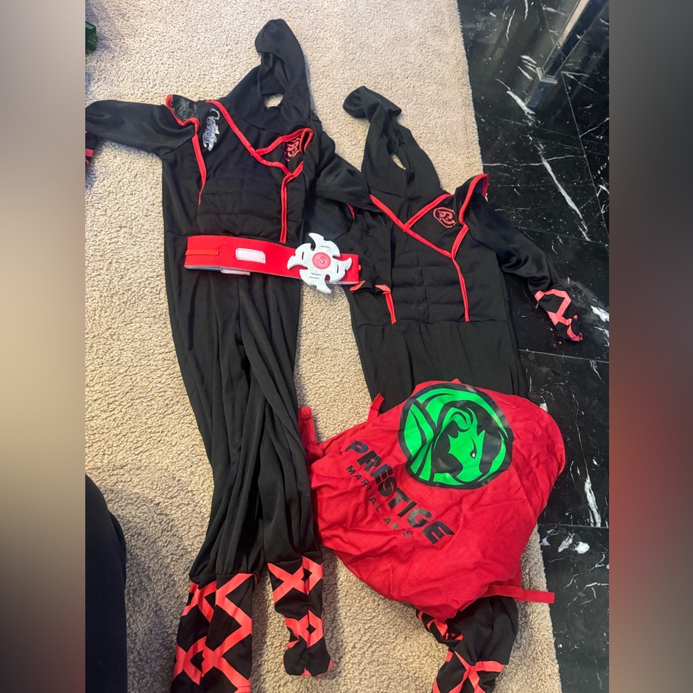 Kids Ninja Costume Set - Black and Red